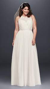 Beaded Chiffon Halter Plus Size Wedding Dress David S Bridal Plus Size Wedding Gowns Halter Wedding Dress Davids Bridal Wedding Dresses
