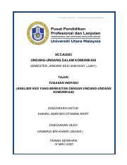 Semalam, polis johor telah mengadakan operasi melakukan. Scca2083 Undang Undang Dalam Komunikasi Tugasan Individu 252484 Pdf Scca2083 Undang U2013 Undang Dalam Komunikasi Scca2083 Undang Undang Dalam Course Hero
