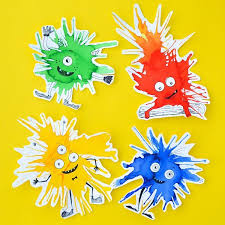 Combining Drinking Straws And Watercolours Leads To Fun Results We Made Monsters And A Fire Demon That Art Projects For Adults Monster Crafts Art For Kids