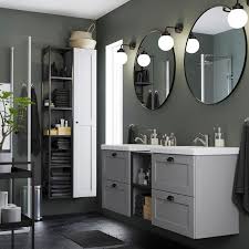 Get a similar one from amazon: Enhet Tvallen Set Arredo Bagno 15 Pezzi Grigio Cornice Antracite Miscel Hamnskar Ikea It Small Dark Bathroom Bathroom Mirror Lights Bathroom Tile Designs