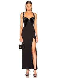 Versace Crossback Bustier Gown In Black Fwrd Designer Evening Gowns Fashion Versace Black Dress