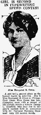 oz.Typewriter: See the Beautiful Margaret Benedict Owen, World's Fastest  Typist, in Action