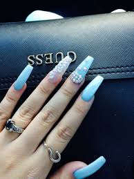 Glue or tabs which is better for. Baby Blue Coffin Nails Blue Coffin Nails Fancy Nails Blue Stiletto Nails