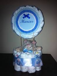 Pasa una cinta alrededor de cada piso del pastel de pañales. Figuras De Panales Globo Aerostatico Panales Babyshower Decoracion Tortas Pasteles De Panales