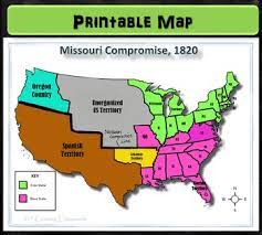 Missouri Compromise Line Map Map: Missouri Compromise,1820 By 21St Century Classroom | Tpt