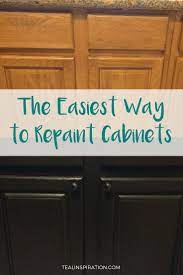 The Easiest Way To Repaint Cabinets Repainting Kitchen Cabinets Repainting Cabinets Bathroom Cabinets Diy