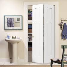 Jeld Wen 32 In X 80 In Craftsman White Painted Smooth Molded Composite Mdf Closet Bi Fold Door Thdjw160200108 The Home Depot Bifold Closet Doors Bifold Doors Closet Door Makeover