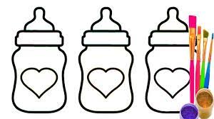 Learn colors for kids and color this. Learn Colors With Milk Bottles For Baby Coloring Pages For Kids Youtube