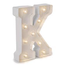 Darice White Light Up Marquee Letter K 9 875 Inches Walmart Com Walmart Com