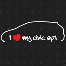 Honda tuning's project k24 civic vx pt. I Love My Honda Civic Ep1 Tuning Sticker Crx Bj 01 06 Auto Fan Aufkleber Ebay