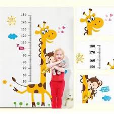 Details About Giraffe Animal Kids Growth Chart Wall Sticker Height Measure Decal Room Decor Ki