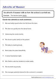 Adverbial clause of manner worksheet. Identifying Adverbs Of Manner Worksheet