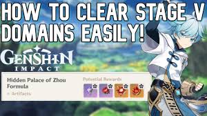 Genshin Impact Domain Guide Hidden Palace Of Zhou Formula V Youtube