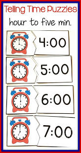 Match Digital Times To Clock Faces With These Bright Puzzles Differentiated Levels For Time To The Hour Half Hour Qua Teaching Math Math Time 1st Grade Math
