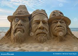 Sand Sculpture Competition Stock Illustrations