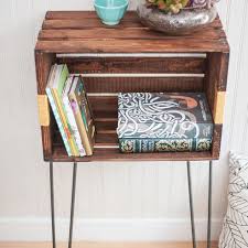 Diy Wood Crate Console Table And Shelf Wooden Crate Furniture Wood Diy Crate Side Table