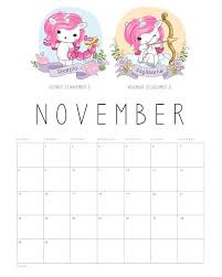 Free Printable 2020 Zodiac Sign Kawaii Unicorn Calendar The Cottage Market In 2020 Kawaii Unicorn Kids Calendar Free Printable Calendar