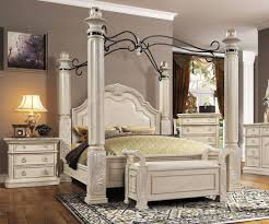 Our bedroom furniture collection is large and diverse, and includes hundreds of products in a variety of attractive styles. Buy Mcferran B6006 King Canopy Bedroom Set 6 Pcs In Antique White Faux Leather Online