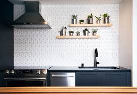 Wall tile layout patterns for backsplash. Mission Loft By Tiny Monster Design Geometric Kitchen Kitchen Wall Tiles Contemporary Kitchen
