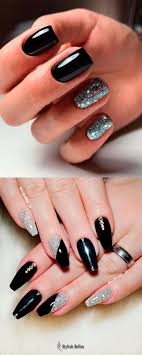 Red Black And Silver Glitter Nails Gorgeous Black And Silver Nails Ideas Winternails Winternailcolors Winternailart Coffinnails Blackna Red And Silver Nails Silver Nails Shiny Nails Designs