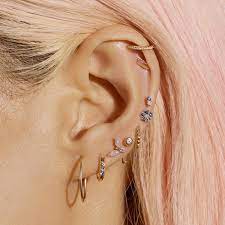 Pointe A Provides One Of A Kind Colored Gemstones In Delicate Doses Designed To Satisfy Even The Most Minimal O In 2021 Ear Piercings Ear Jewelry Pretty Ear Piercings
