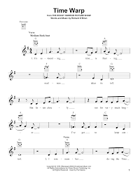 Time Warp Ukulele Print Sheet Music Now