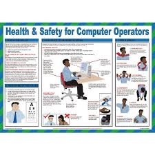 Promoting safe computer use, healthy workstations and frequent breaks in your workplace can prevent, eye problems, injuries and upper limb disorders to this could lead to time off work and lost productivity. Health And Safety For Computer Operators Poster 420x590mm Fad129 Advice Safety Signs Safety Security Cleaning Catering Safety Stationery Printer Base