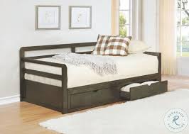 Atlantic furniture mission platform bed with open foot board, twin xl, espresso. Sorrento Gray Twin Xl Storage Daybed With Trundle From Coaster Coleman Furniture
