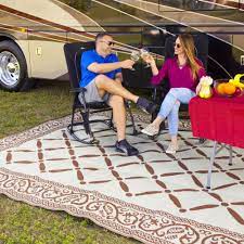 Reversible magnolia design rv patio mat. Advengo Reversi Mats 9 X 18 Large Rv Patio Mat Rug For Outdoors Backyard Trailer