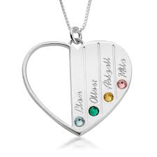 You can personalize your necklace in many ways, such as adding your name and opting for unique shapes such as a heart. Mothers Birthstone Necklace