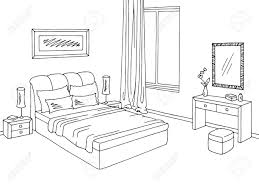 Click on thumbnail to view full image. Bedroom Graphic Black White Interior Sketch Illustration Vector Royalty Free Cliparts Vectors And Stock Illustration Image 89494569