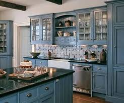 Image Result For Blue And Grey Painted Kitchen Cupboards With Timber Benchtop Images Blue Kitchen Designs Kitchen Design Country Kitchen