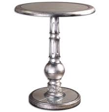 Baina Mirrored Round Accent Side Table Silver Accent Table Accent Table Accent Side Table