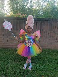 Candy Fairy Costume With Cotton Candy Wig Etsy Candy Costumes Fairy Costume Diy Fairy Costume Kids