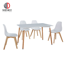 5pc dining table & chair set. Hot Sale Mdf Dining Table And Plastic Dining Chair Set With Good Price Buy Wood Dining Table And Plastic Chairs Dining Table And Chairs Dining Table Chairs For Sale Product On Alibaba Com
