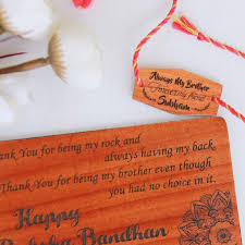 Steps on how to make raksha bandhan greeting card. Most Stylish Bro Wooden Rakhi With Name Greeting Card Rakhi Gifts Woodgeekstore