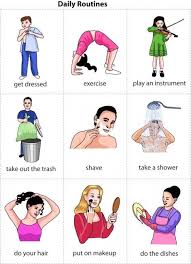 Ingilizce Gunluk Aktivitwelerin Resimli Anlatimi Resimlerle Daily Routines Ingilizce Gunluk Aktivite Ornekleri Bilgi Karti Ingilizce Evde Egitim