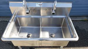 ss dual faucet double sink steep hill
