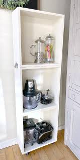 If you have any extra floor space in a pantry or even a coat closet, consider putting your air fryer (and your food processor and your instant pot) on a rolling plant stand. Diy Rolling Kitchen Appliance Storage