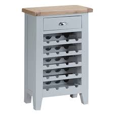 It also includes a glass rack made of chrome. Suffolk Grey Wine Cabinet Steptoes Furniture World