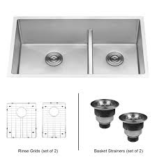 Build.com has been visited by 100k+ users in the past month Ruvati 33 Inch Low Divide Undermount Tight Radius 60 40 Double Bowl 16 Gauge Stainless Steel Kitchen Sink Rvh7419 Overstock 21130258