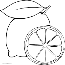 The first recorded use of lemon as a color name in english was in 1598. Simple Cut Lemon Coloring Page Coloringall