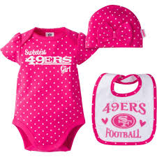 Infant 49ers Girl Onesie Bib And Cap Girls Bodysuit Baby Girl Bodysuit Girl Onesies