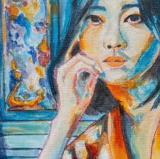 Prosperity 12 x 12. 🍊 Artist: Mikal Boston I do not know where I got the  idea in my head that small paintings are quick, BUT that is was lie. 😅 I