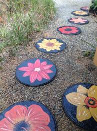 My Hand Painted Stepping Stones 3 Ft By 3 Ft Modern Design Painted Stepping Stones Stepping Stones Diy Garden Stepping Stones