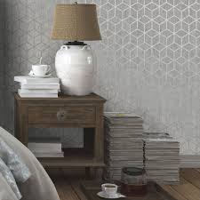 Statement Silver Effect Rochester Metallic Effect Wallpaper Departments Diy Silver Wallpaper Living Room Wallpaper Living Room Statement Wallpaper Bedroom