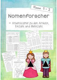 Nomenforscher Artikel Einzahl Und Mehrzahl Unterrichtsmaterial In Den Fachern Daz Daf Deutsch Nomen Uhrzeit Grundschule Mehrzahl