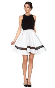 Black And White Attire Semi Formal New Arrivals Short Flared Skirt Designer Outfits Woman Semi Formal Outfits