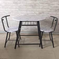 If you are short on space in your kitchen then these pieces will be. Homesailing White Small Dining Table And Chairs Set Of 2 Compact 3 Piece Kitchen Breakfast Bar Set Marble Like Pattern Wood Finish Metal Frame For Apartment Space Saving Amazon Co Uk Kitchen Home