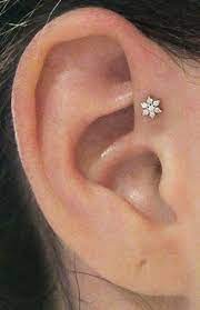 Simple Ear Piercing Ideas At Mybodiart Com Crystal Cz Flower Tragus Earring Stud Triple Forward H Piercing Stud Earrings Ear Piercing Studs Earings Piercings
